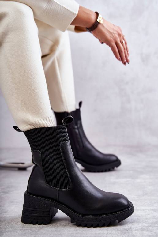 Women's Warm Boots On Heel Black Abella