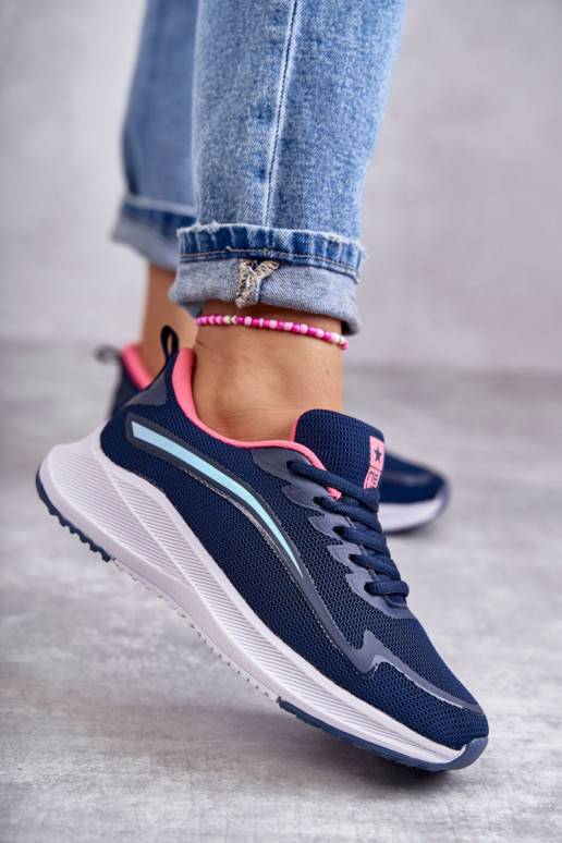 Women's Fashionable Sport Shoes Sneakers Navy Blue Ida