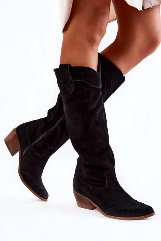 Women's High Heel Boots Lewski Shoes 3235 Black