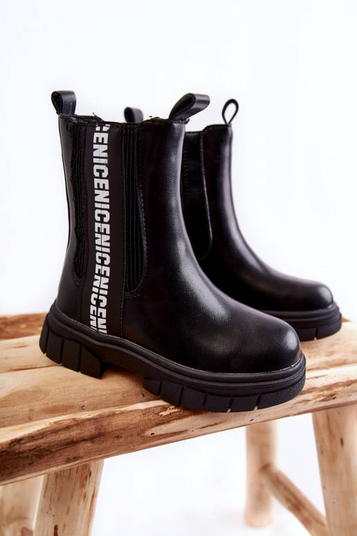 Children's High Warmed Boots Black Kimmy