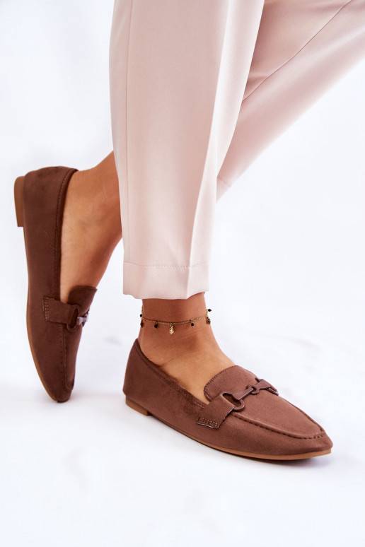 Suede loafers with decoration Brown Santi