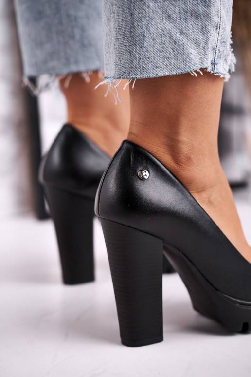 Women's Pumps On A Block Heel Maciejka 02629-01 Black  Women's Pumps On A Block Heel Maciejka 02629-01 Black