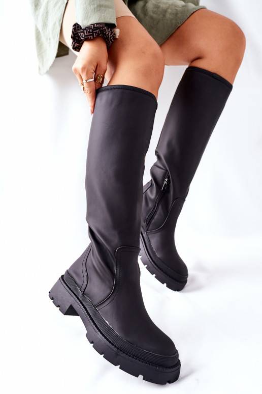 Women's High Black Boots Black Whats Going On Women's High Black Boots Black Whats Going On