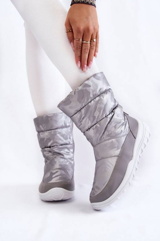 Women's High Snow Boots Big Star KK274600 Grey
