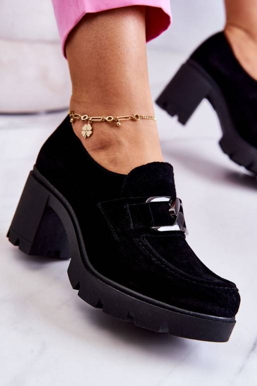 Elegant shoes on a pillar with a dark decoration Black Harmell  Elegant shoes on a pillar with a dark decoration Black Harmell