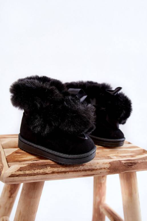 Children's Youth Warm Snow Boots Black Roofy