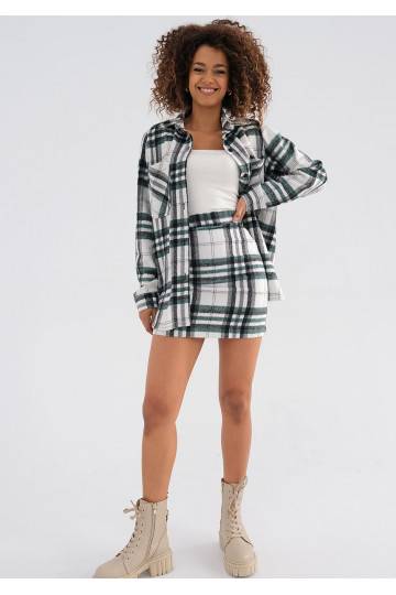 Lisa - White checked flannel skirt 2