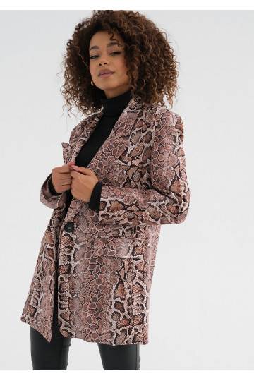 Gia - Brown snake printed blazer 2