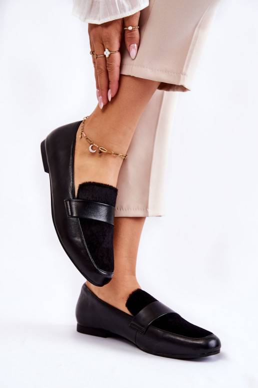 Women's Leather Loafers La.Fi 210018B-PUF Black