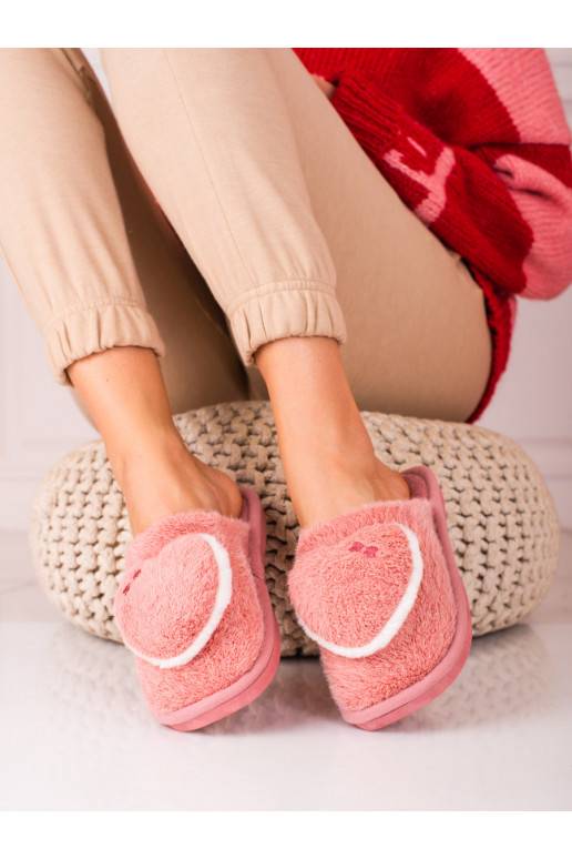 pink slippers z serduszkiem Shelovet