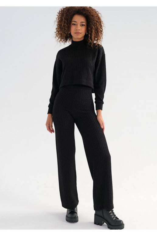 Erato - Black knitted trousers