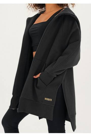 Heet - Long black zipped hoodie 2