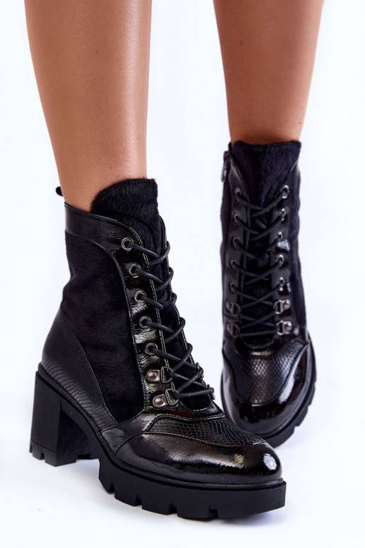 Women's Leather Boots On High Heel La.Fi 260063B-LA Black