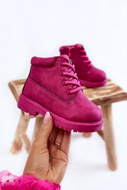 Kids Trappers Boots With Zipper fuchsia Dexter