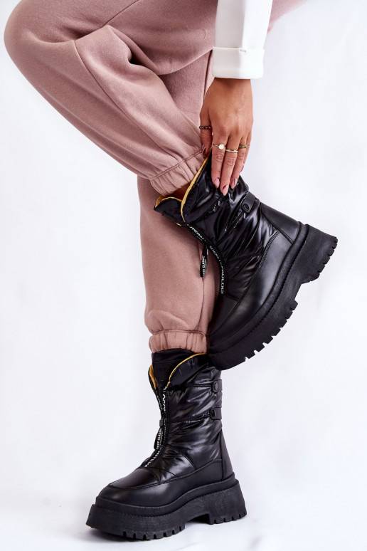 High Women's Snow Boots With Zipper Black Moira High Women's Snow Boots With Zipper Black Moira