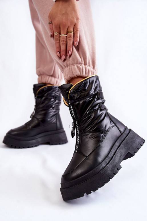 High Women's Snow Boots With Zipper Black Moira High Women's Snow Boots With Zipper Black Moira