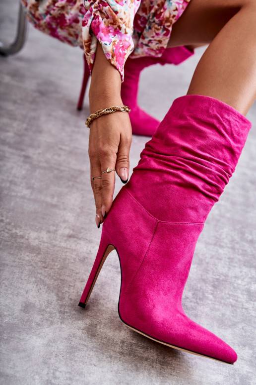 Women's Wrinkled Boots Boots pink Laguna  Women's Wrinkled Boots Boots pink Laguna