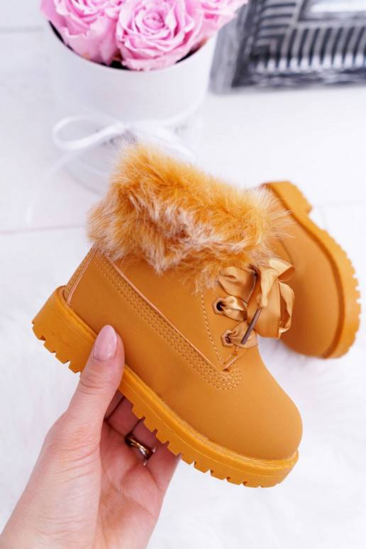 Children's Boots Fleece-lined Trappers Camel Tesoro