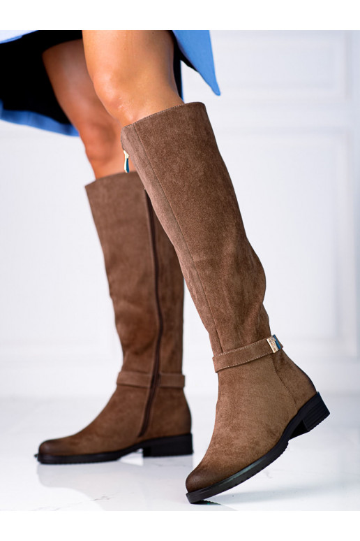 Convenient women's shoes Vinceza Brown color