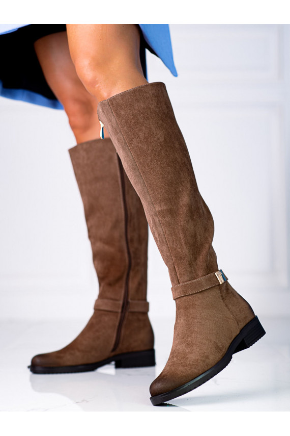 Convenient women's shoes Vinceza Brown color