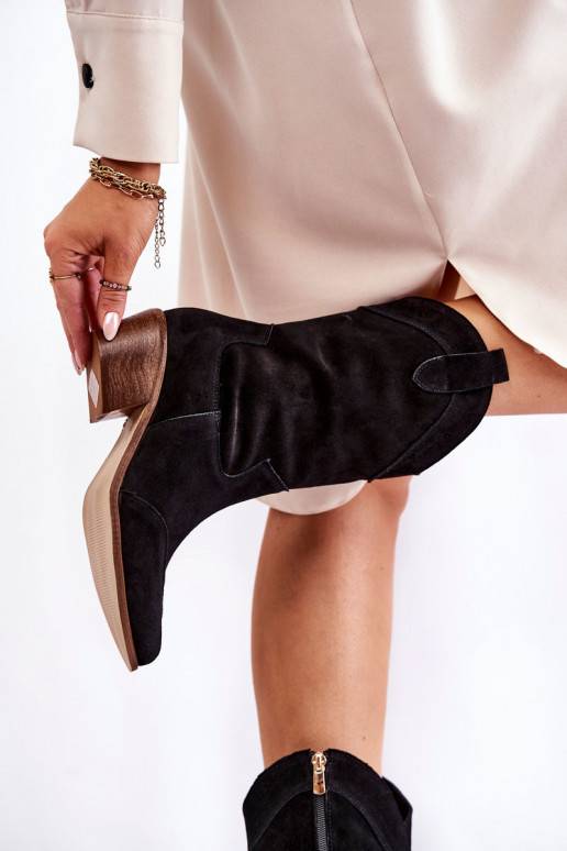 Suede Boots Cowboy Boots Lewski Shoes 3198 Black Suede Boots Cowboy Boots Lewski Shoes 3198 Black