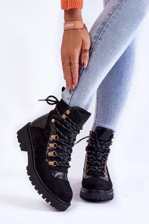 Women's Warm Boots Lace-up Black Jesse