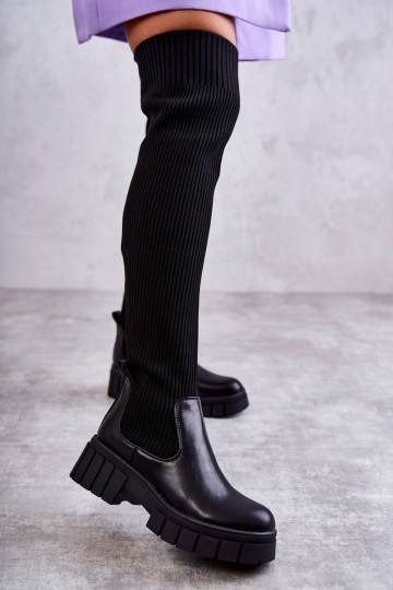 Women's High Boots Workers Black Austin 2