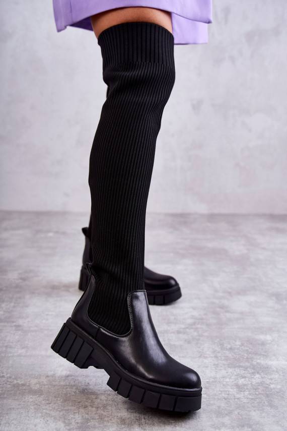 Women's High Boots Workers Black Austin