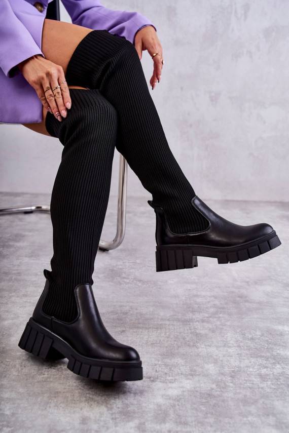 Women's High Boots Workers Black Austin