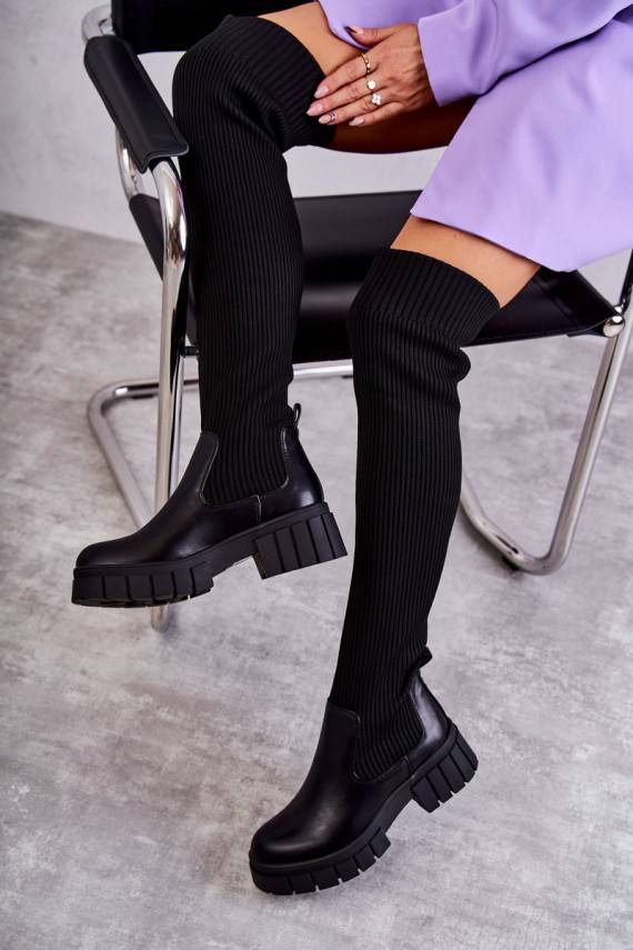 Women's High Boots Workers Black Austin