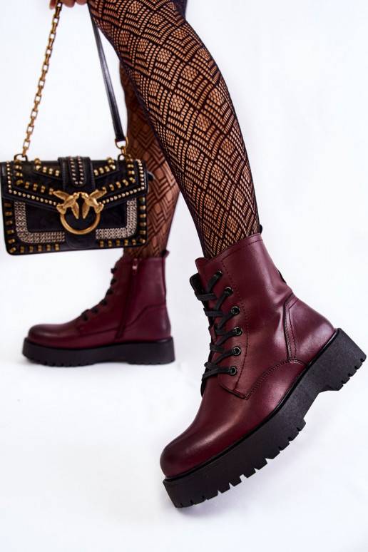 Women's Boots On the Platform Burgundy Randi