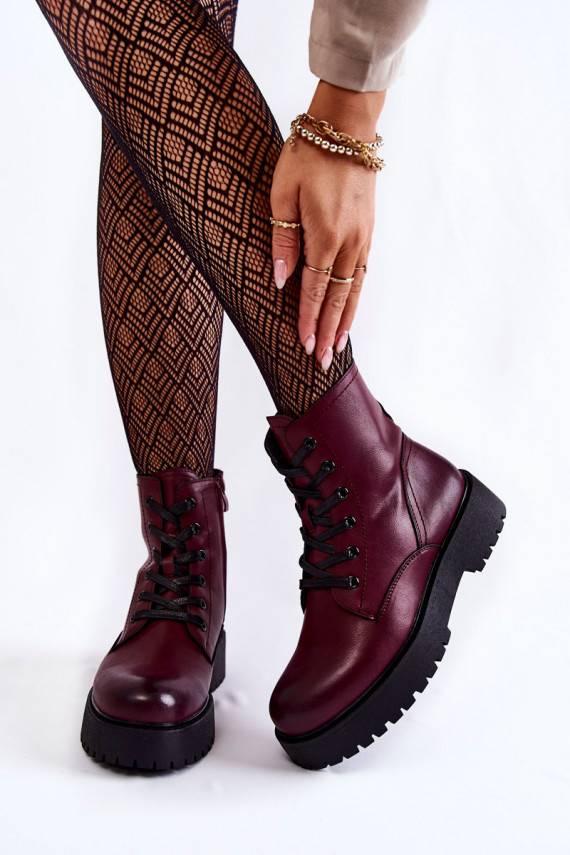 Women's Boots On the Platform Burgundy Randi