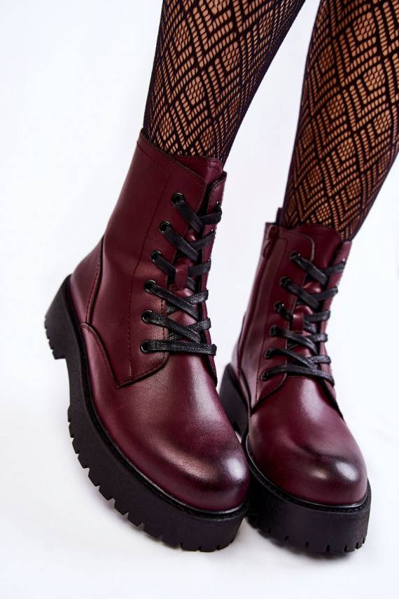 Women's Boots On the Platform Burgundy Randi