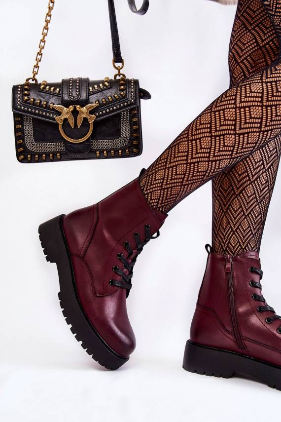 Women's Boots On the Platform Burgundy Randi