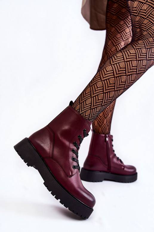 Women's Boots On the Platform Burgundy Randi Women's Boots On the Platform Burgundy Randi