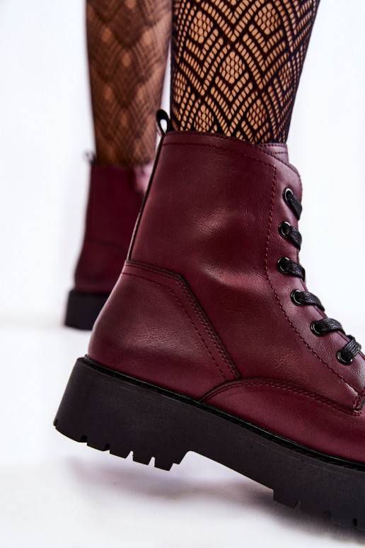 Women s Boots On the Platform Burgundy Randi