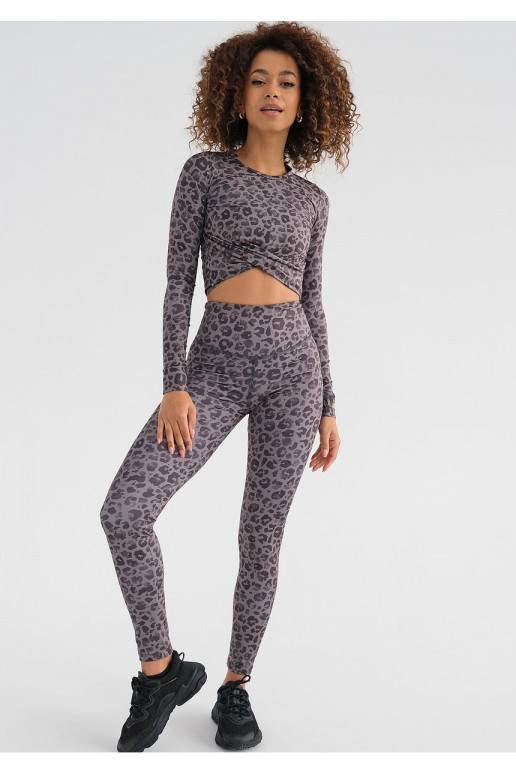 Alpha - Grey leopard grey long sleeve top