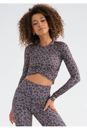 Alpha - Grey leopard grey long sleeve top 2