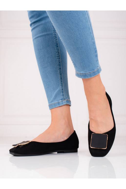 black of suede ballerinas shelovet