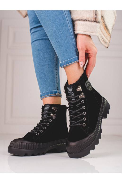 black boots with platform BIG STAR KK274522
