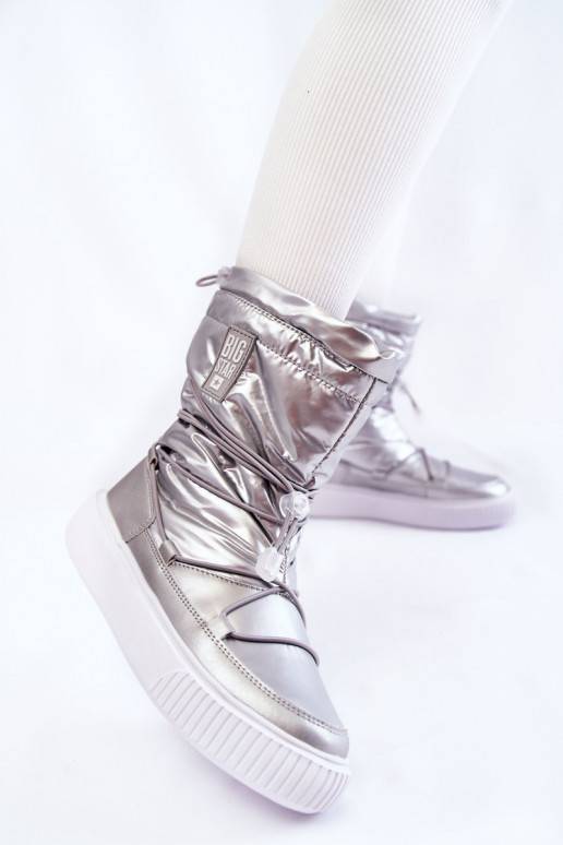 Women's insulated snow boots Big Star KK274195 Silver