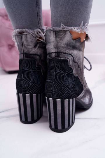 Women's Leather Boots Maciejka Grey 03190 2