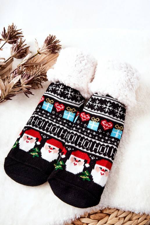 Christmas Long Socks Santos Black 