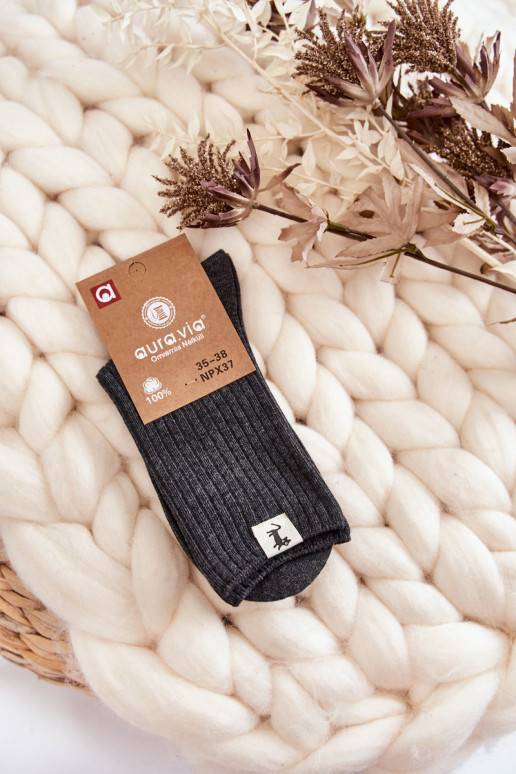 Women's Ribbed Socks pressure-free Dark grey