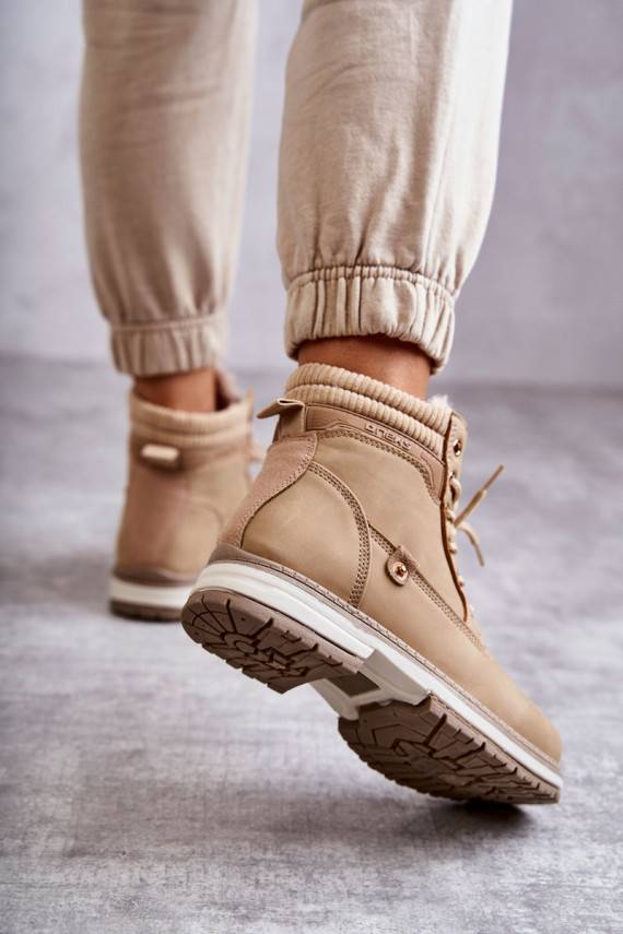 Women's Warm Boots Trappers Dark Beige Liv