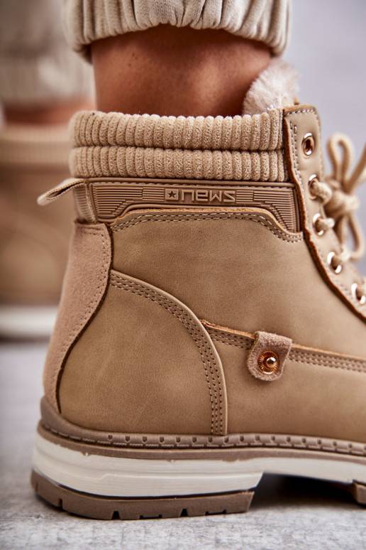 Women's Warm Boots Trappers Dark Beige Liv Women's Warm Boots Trappers Dark Beige Liv