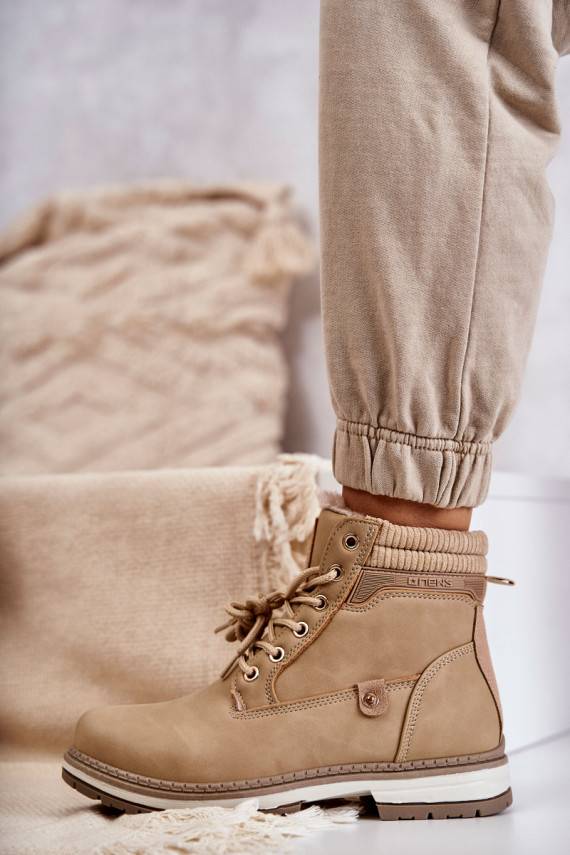 Women's Warm Boots Trappers Dark Beige Liv