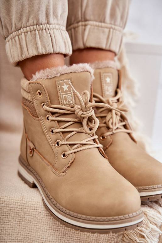 Women's Warm Boots Trappers Dark Beige Liv Women's Warm Boots Trappers Dark Beige Liv