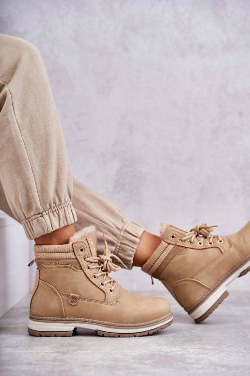 Women's Warm Boots Trappers Dark Beige Liv Women's Warm Boots Trappers Dark Beige Liv