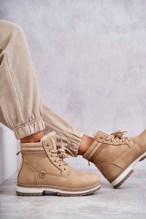 Women's Warm Boots Trappers Dark Beige Liv
